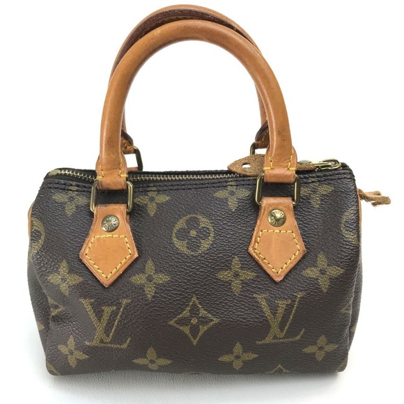 Louis Vuitton Monogram Mini Speedy Shoulder Bag Brown - Picture 1 of 8